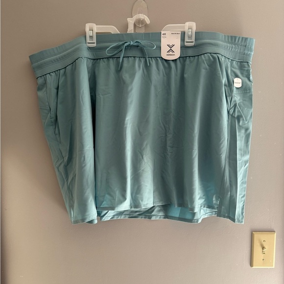 Xersion Womens Blue Side Slit Skort Sz 4X New Elastic Waist Quick Dry Stretch - Picture 1 of 7